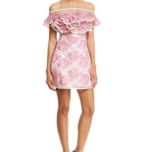 Alexis Paula Floral Popover Mini Dress, Pink/Wh XS